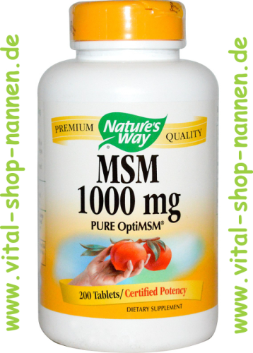 MSM, Pure OptiMSM, 1000 mg, 200 Tabletten