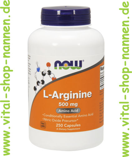 L-Arginine, 500 mg, 250 Kapseln