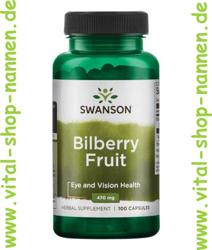 Bilberry Fruit, Heidelbeere 470 mg, 100 Kapseln