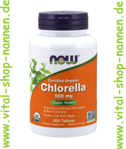 Chlorella, 500 mg, 200 Tabletten,Bio Sonderangebot