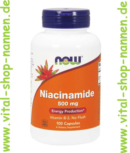 Niacinamide (B-3) 500 mg,100 Kapseln,flushfrei
