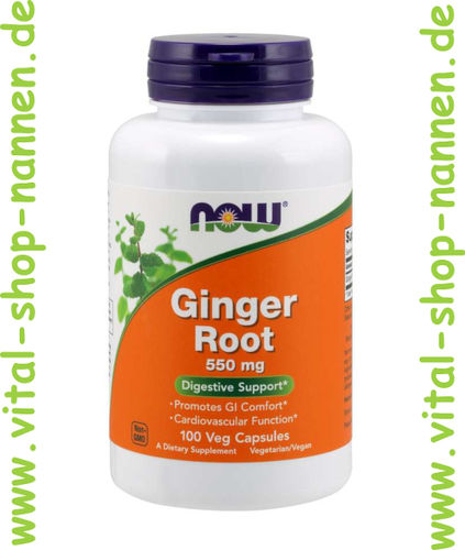 Ginger Root 550 mg, Ingwerwurzel 100 veg. Kapseln