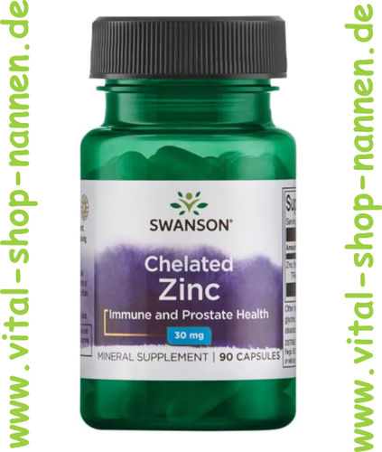 Chelated Zinc 30 mg, 90 Kapseln