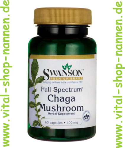Full Spectrum Chaga Mushroom, 400 mg 60 Kapseln