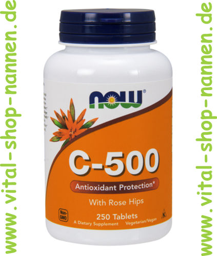 Vitamin C-500 mit Hagebutten, 250 Tabletten