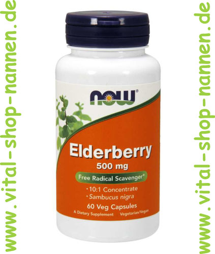 Elderberry, Holunder 500 mg, 60 veg. Kapseln